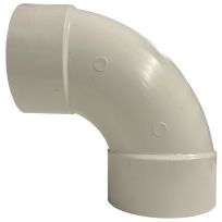 PVC 90 Degree Long Turn Sweep Pipe Elbow, 3 IN Hub x 3 IN Hub, 414163BC