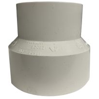 PVC Reducer Coupling with Stop, 4 IN Hub x 3 IN Hub, 414217BC