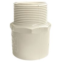 PVC Male Pipe Adapter, Schedule 40, 1-1/2 IN Slip x 1-1/2 IN MPT, 435606