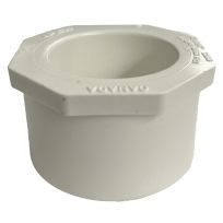 PVC Reducer Pipe Bushing, Schedule 40, 2 IN Spigot x 1-1/4 IN Slip, 435660