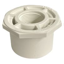 PVC Reducer Bushing, Schedule 40, 1-1/2 IN Spigot x 3/4 IN FPT, 435730