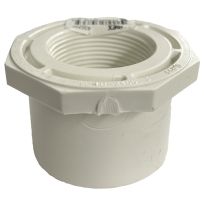 PVC Reducer Pipe Bushing, Schedule 40, 2 IN Spigot x 1-1/4 IN FPT, 435736