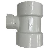 PVC Sanitary Reducing Pipe Tee, DWV, 3 IN x 3 IN x 1-1/2 IN Hub, 192131