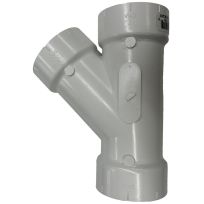 PVC 45 Degree Pipe Wye, Schedule 40, DWV, 1-1/2 IN Hub, 192301L