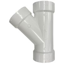 PVC 45 Degree Pipe Wye, Schedule 40, DWV, 2 IN Hub, 192302L