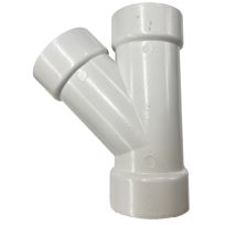 PVC 45 Degree Pipe Wye, Schedule 40, DWV, 3 IN Hub, 192303L