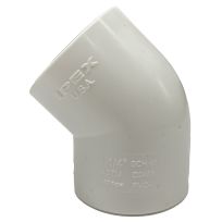 PVC 45 Degree Pipe Elbow, Schedule 40, 1-1/4 IN Slip, 435484