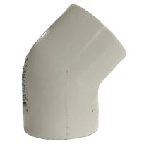 PVC 45 Degree Pipe Elbow, Schedule 40, 1 IN Slip, 435483