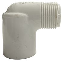 PVC 90 Degree Pipe Elbow, Schedule 40, 1/2 IN Slip x 1/2 IN MPT, 435500
