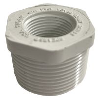 PVC Reducer Bushing, Schedule 40, 1-1/4 IN MPT x 3/4 IN FPT, 435704