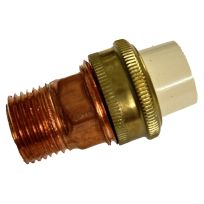 CVPC & Brass Transition Pipe Union, 1/2 IN Slip x 1/2 IN MPT, T00320D