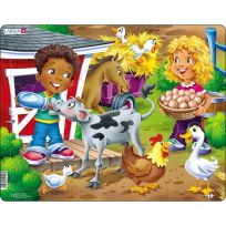 LARSEN® Farm Kids with Calf Children's Jigsaw Puzzle, 15 Piece, 41-07032