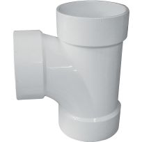 PVC Sanitary Pipe Tee, Schedule 40, DWV, 4 IN Hub, 192154L
