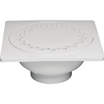 PVC Bell Trap Drain, 6 IN x 6 IN x 1-1/2 IN, 43637