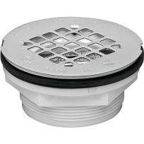 PVC No-Caulk Shower Drain, 4-1/4 IN, 42099