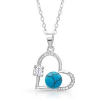 Montana Silversmiths Open Heart Turquoise Pearl Necklace, NC4501