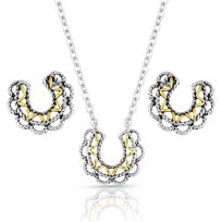 Montana Silversmiths Lucky Montana Gold Horseshoe Jewelry Set, JS5184