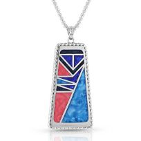 Montana Silversmiths Wrangler Legends Denim Mosaic Necklace, WNC4816