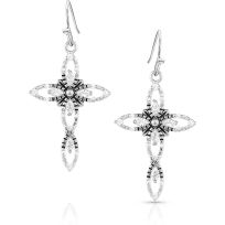 Montana Silversmiths Star of Wonder Crystal Cross Earrings, ER5366