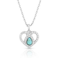Montana Silversmiths Angel Heart Crystal Turquoise Necklace, NC5368