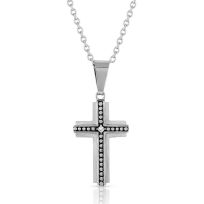 Montana Silversmiths Ingrained in Faith Cross Necklace, NC3427