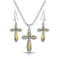 Montana Silversmiths Gleaming Faith Cross Jewelry Set, JS5693