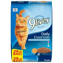 9Lives® Daily Essentials Dry Cat Food, Chicken / Beef / Salmon, 83244, 28 LB Bag