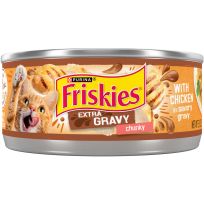PURINA® Friskies® Extra Gravy Wet Cat Food Chunky Chicken in Savory Gravy, 198-456-15, 5.5 OZ Can
