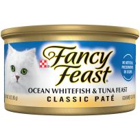 PURINA® Fancy Feast® Classic Pate Ocean Whitefish and Tuna Feast Classic Grain Free Wet Cat Food Pate, 198-743-15, 3 OZ Can