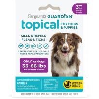 Sergeants Guardian Flea & Tick Squeeze On for Dogs 33 - 66 LB, 3-Count, 60073
