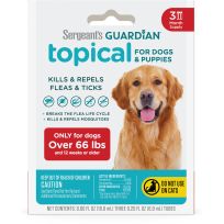 Sergeants Guardian Flea & Tick Squeeze On for Dogs 66+ LB, 3-Count, 60074