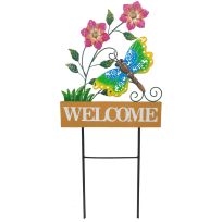 Backyard Expressions Metal Flower Welcome Stake Assortment, 911927
