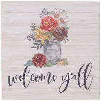 Backyard Expressions Welcome Y'All Wooden Decor, 911540