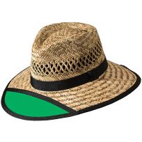 Turner Hat Company Men's Green Visor Straw Hat