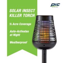 Pic Solar Bug Zapper Torch with Flaming LED, DFST / EU-DFST / DFST-RF