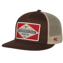American Cattle Co Billboard Flat Bill Hat, BB-F01, Brown / Putty, One Size Fits Most