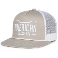 American Cattle Co Longhorn Hat, LNG-F05, Light Grey / White, One Size Fits Most