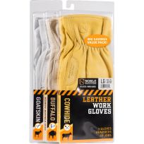 NOBLE OUTFITTERS™ Men's Leather Work Gloves, 3-Pack