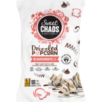 Sweet Chaos Black and White Drizzle Popcorn, 300595, 1.5 OZ
