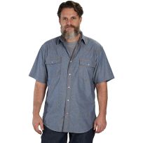 Key Men's Chambray Short Sleeve Western Shirt