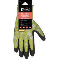Kinco Polyester Knit Shell & Latex Palm Glove, 1791WCS-M, Lime Green Floral, Medium