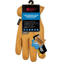 Kinco Men's Lined Premium Grain Cowhide Driver with Palm Patch Glove, 198HKCS-L, Golden, Large