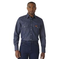 Wrangler Men's Flame Resistant Long Sleeve Twill Work Shirt