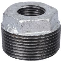 Galvanized HEX Pipe Bushing, 1-1/4 IN MPT x 1/2 IN FPT, 35-1-1/4X1/2G