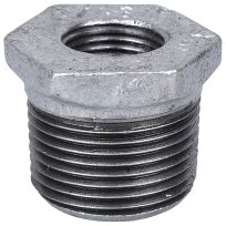Galvanized HEX Pipe Bushing, 1 IN MPT x 1/2 IN FPT, 35-1X1/2G