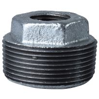 Galvanized HEX Pipe Bushing, 1-1/2 IN MPT x 3/4 IN FPT, 35-1-1/2X3/4G