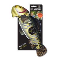 Spunky Pup Fly & Fetch Launching Plush Fish Dog Toy, 2042, Multi