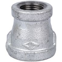 Galvanized Reducer Pipe Coupling, 1-1/2 IN FPT x 3/4 IN FPT, 24-11/2X3/4G