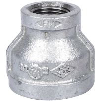 Galvanized Reducer Pipe Coupling, 1 IN FPT x 1/2 IN FPT, 24-1X1/2G