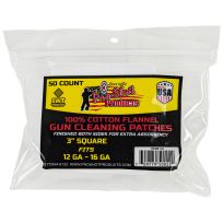 Pro-Shot Products Cotton Flannel Gun Cleaning Patches, 3" Sauare, 50-Count, 104